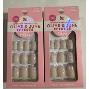 Olive & June Super Stick Effects Glazed French Press on Nails 2Pack